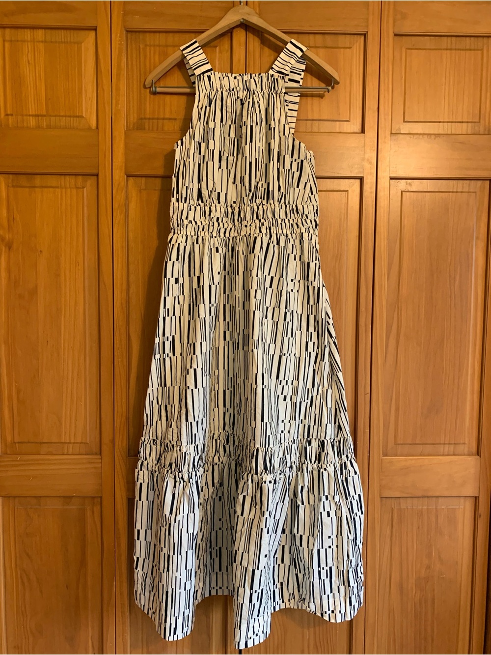 Anthropologie Black and White Sleeveless Maxi Dress